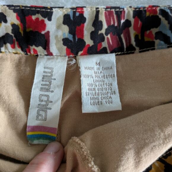 Mimi Chic Skirt Womens Size Medium Built in Shorts Bohemian Multicolor Sheer - Picture 3 of 11